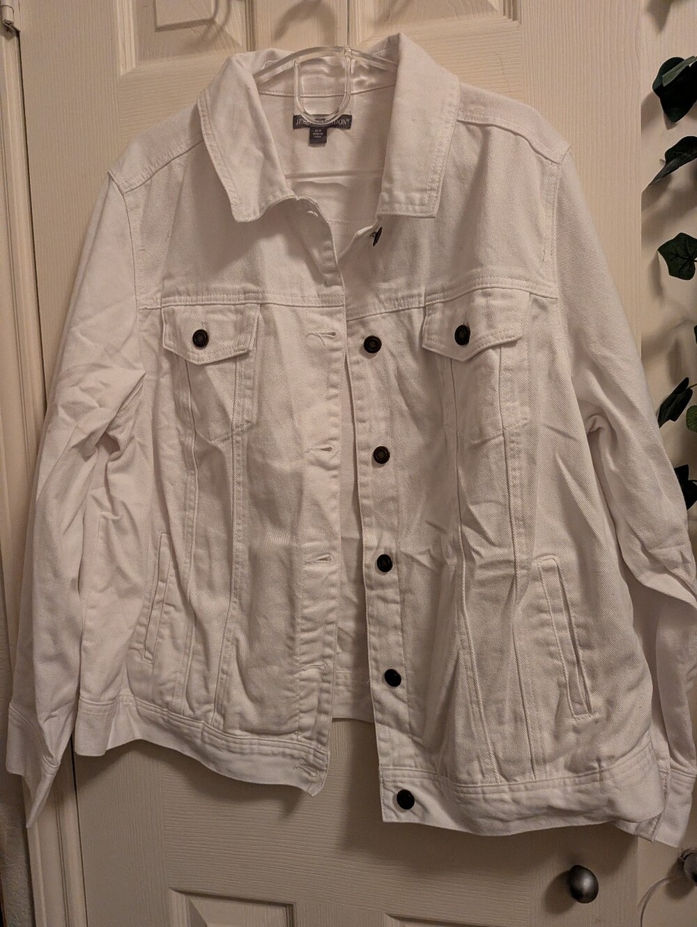 Jessica London White Denim Jacket